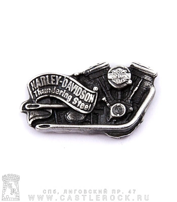 значок цанга harley-davidson "thundering steel" (двигатель)