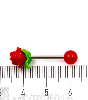 Штанга Сталь с Розой (красной) 1,6 х 14 х 6/9