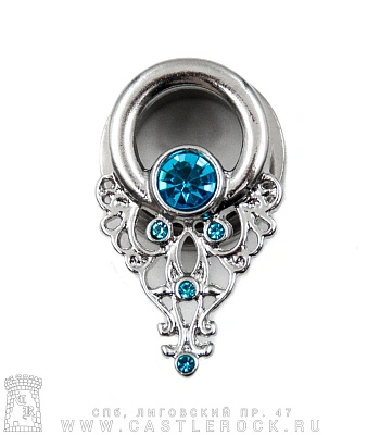 Тоннель Сталь Кружево (стразы) 12 мм