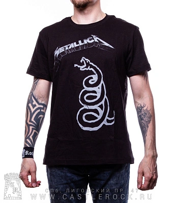 футболка metallica (змея, принт ч/б)