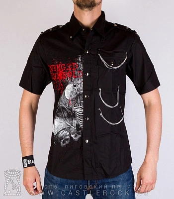 рубашка с коротким рукавом avenged sevenfold (скелет с крыльями)