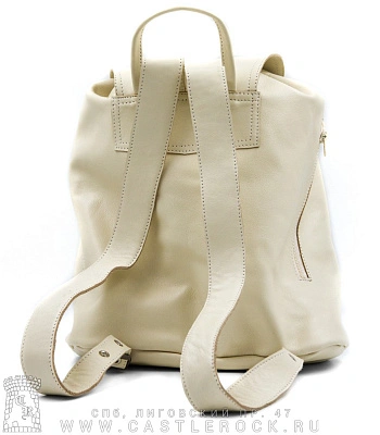 рюкзак кожаный o'skull бежевый светлый (два кармана)