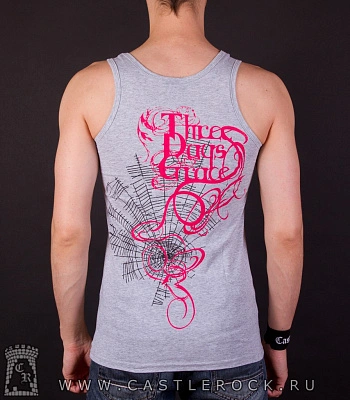 майка three days grace "life starts now" (серая)