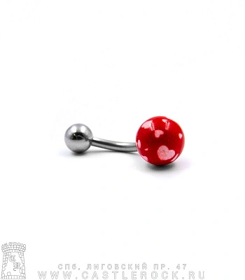 Банан Сталь с Шариками Сердечки (белые на красном) 1,6 х 10 х 5/8