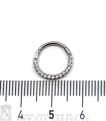 Сегментное Кольцо Кликер 1,2 х 10 (стразы прозрачные)