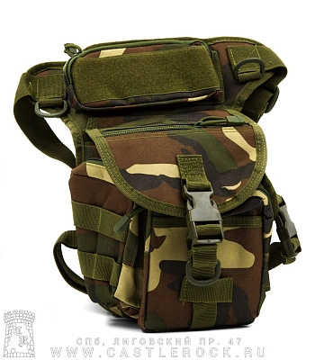 сумка на пояс текстиль многофункциональная (камуфляж зеленый с коричневым)