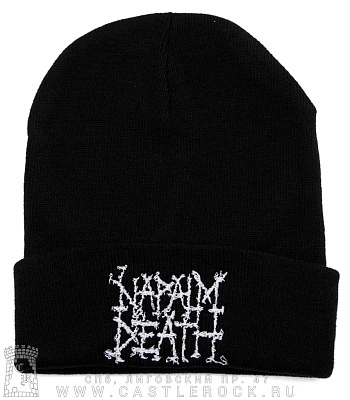 шапка с отворотом и вышивкой napalm death