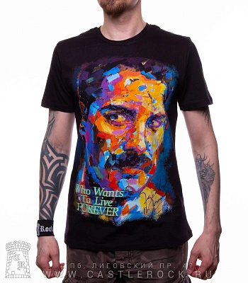 футболка queen freddie mercury "who wants to live forever"