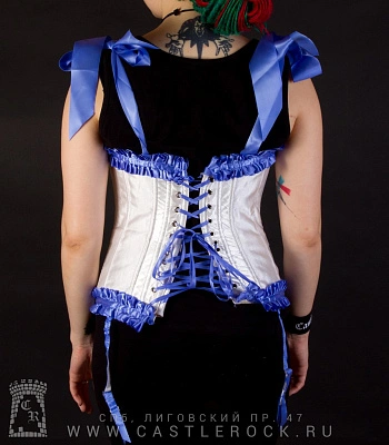 корсет белый с голубым