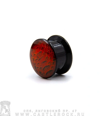 Плаг Акрил с Рисунком Чешуя 14 мм (с внутренней резьбой)