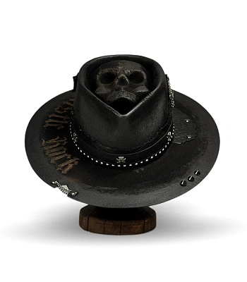 шляпа фетровая jack black castle rock (череп, черная)
