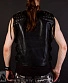 жилет байкерский кожаный на молнии с карманами (регулируемый)