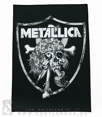 нашивка на спину metallica (череп пирата)