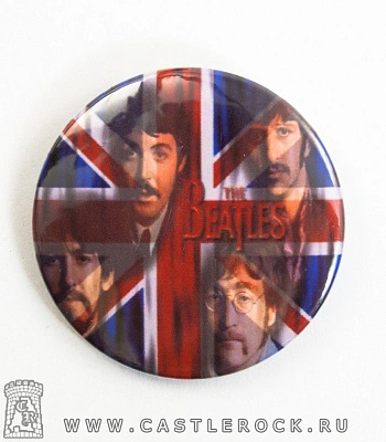 значок beatles (группа, флаг великобритании)