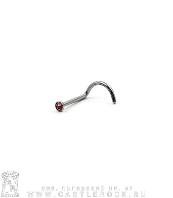 Крючок для носа Титан со Стразом (розовым) 0,8 х 6 х 2