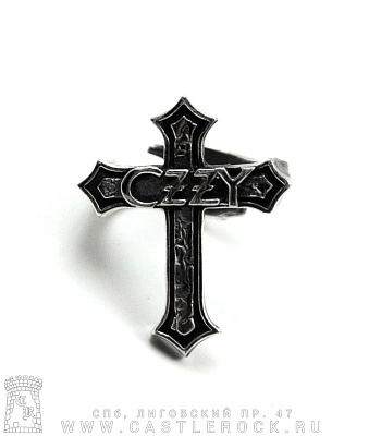 кольцо ozzy osbourne (крест, разъемное)