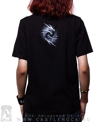 женская футболка драконы лед и пламя (прямая, светится)