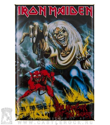магнит прямоугольный iron maiden "the number of the beast"