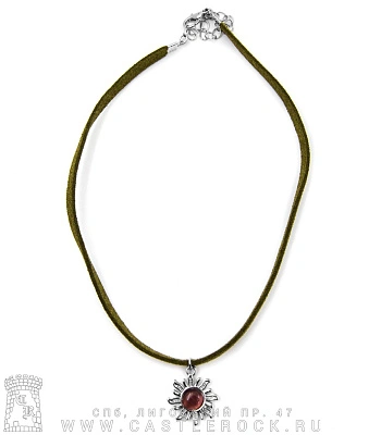 чокер солнце (текстиль, зеленый)