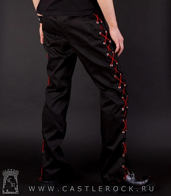 брюки люверс красная шнуровка