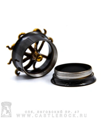 Плаг Сталь Тонкостенный Черный Кракен (с внутренней резьбой) 16 мм