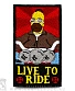 нашивка гомер симпсон "live to ride" (вышивка)