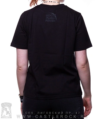 женская футболка кошка космическая (прямая, светится)