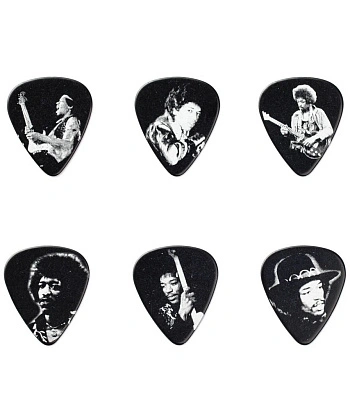 набор медиаторов jimi hendrix (ч/б, 12 шт.) jh-pt06m