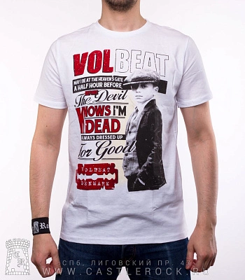 футболка volbeat "before the devil knows i'm dead..." (белая)