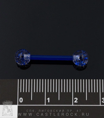 Штанга Биофлекс с Акриловыми Шариками с Блестками (синяя) 1,6 х 16 х 6/6