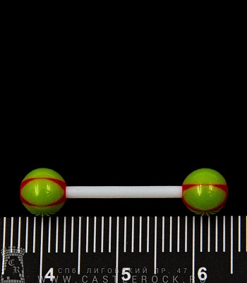 Штанга Биофлекс с Акриловыми Шариками Звезда (красно-зеленая) 1,6 х 16 х 6/6