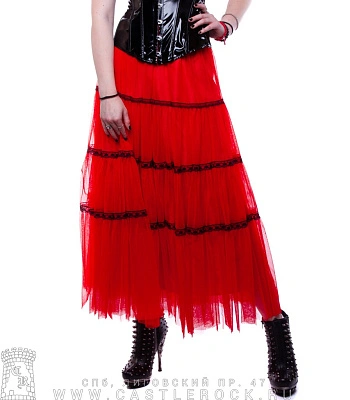 юбка из фатина красная (длинная)