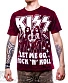 футболка kiss "let me go, rock'n'roll" (варенка, бордовая)