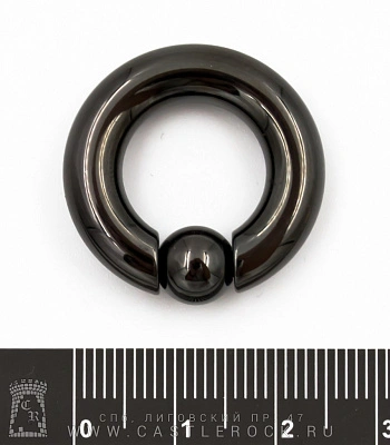 Кольцо BCR Хард Сталь Черное 6 х 14 х 8 (с пружинным шариком)
