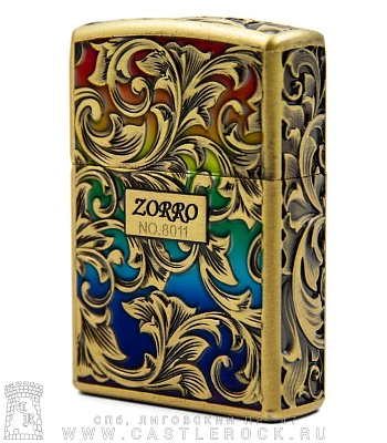 зажигалка фирменная узор (эмаль разноцветная, бронза)