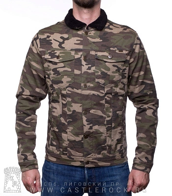 куртка джинсовая милитари утепленная (камуфляж зеленый светлый) 503
