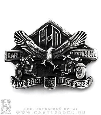 пряжка harley-davidson "live free ride free"