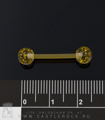 Штанга Биофлекс с Акриловыми Шариками с Блестками (желтая) 1,6 х 16 х 6/6