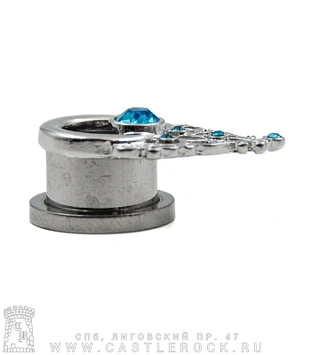 Тоннель Сталь Кружево (стразы) 12 мм