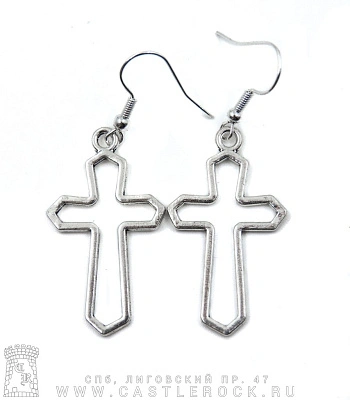 серьги крест (контурный, фигурные, средние)