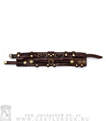 напульсник кожаный стимпанк коричневый (bspk-8)
