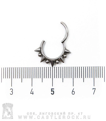 Сегментное Кольцо Кликер Сталь с Шипами и Шариками 1,2 х 10