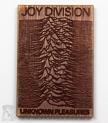 магнит прямоугольный деревянный joy division "unknown pleasures"
