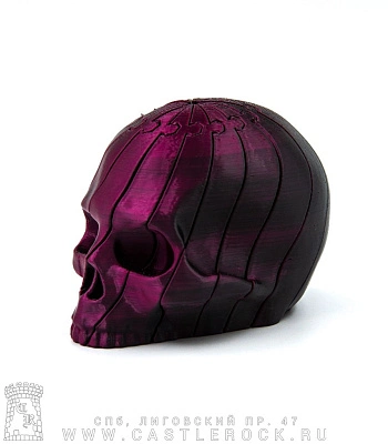 игрушка череп составной (3d печать, малиновая)