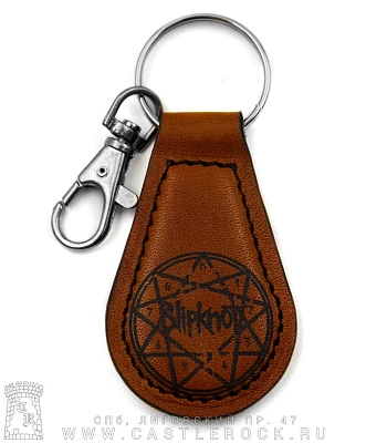 брелок кожаный с гравировкой slipknot