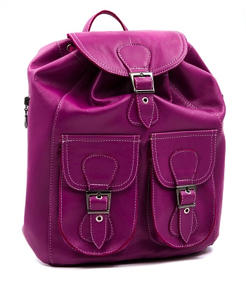 рюкзак кожаный o'skull розовый (два кармана)