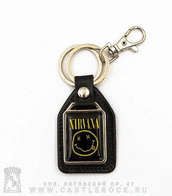брелок прямоугольный на подкладке nirvana (смайл)