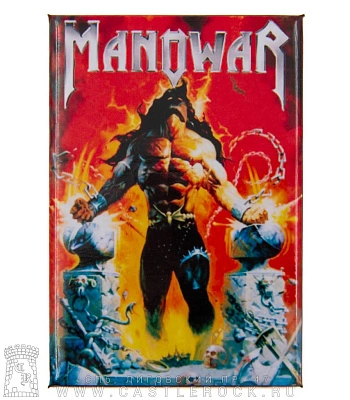 магнит прямоугольный manowar "louder than hell"