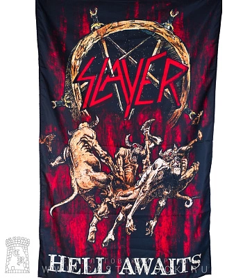 постер тканевый slayer "hell awaits"