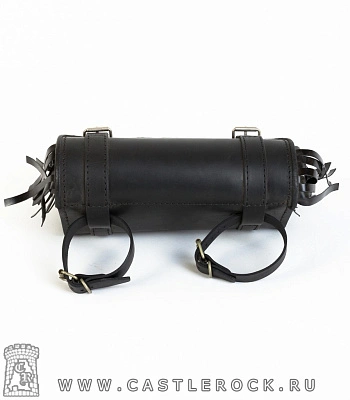 кофр для мотоцикла на ремнях с бахромой (черный)